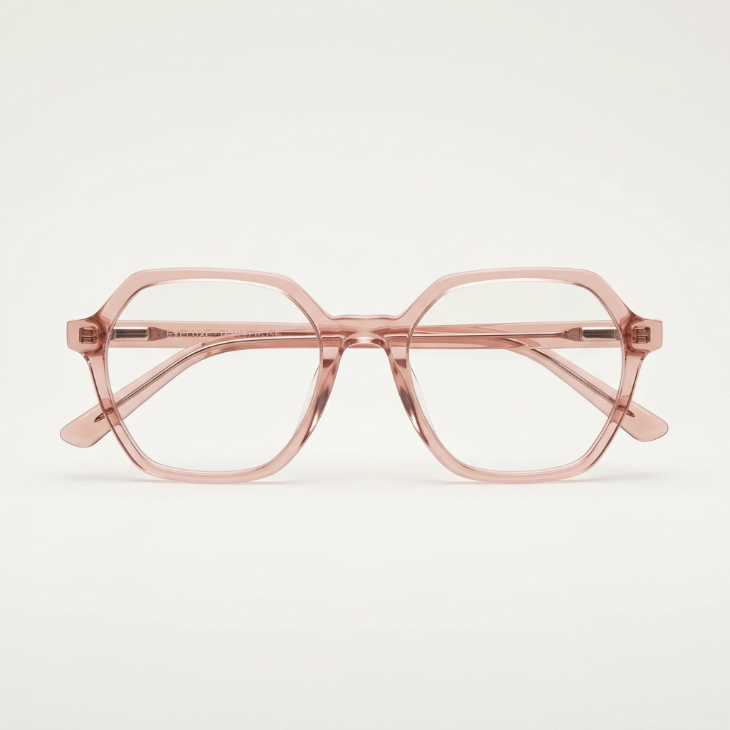 Leyton Geometric Frame in Rose Acetate